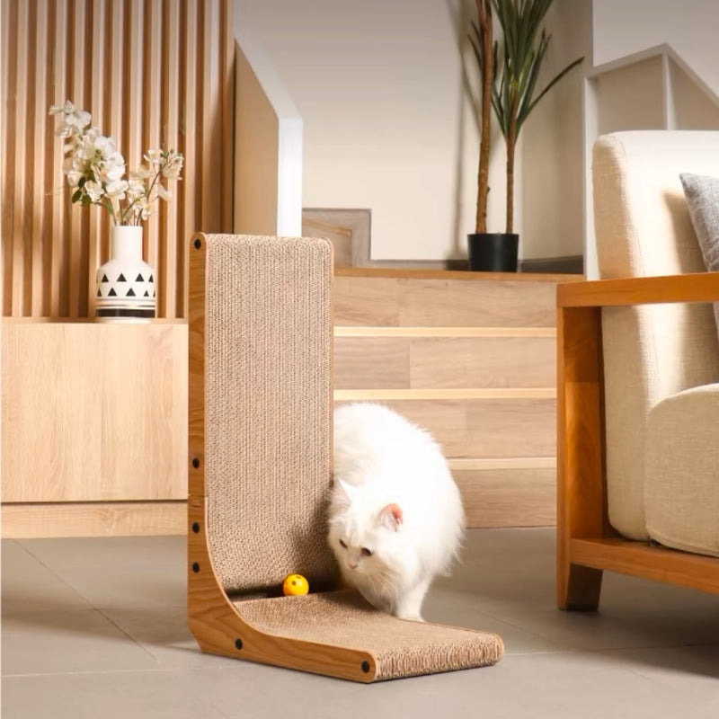 Wall Mounted Wood Cat Scratcher, Cardboard Scratcher (Sofa Protector)