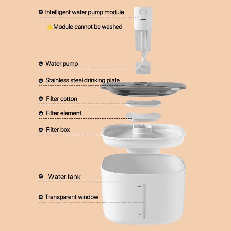 4L Large Capacity Wireless Stainless Steel Water Fountain